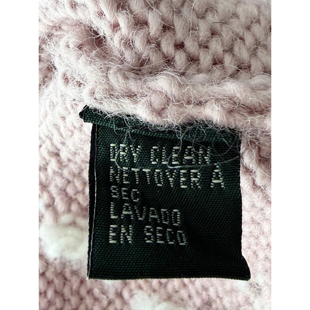 Lauren Ralph Lauren Pink Fair Isle Wool Mohair Hand Knit Mock Neck Sweater S - Picture 7 of 8